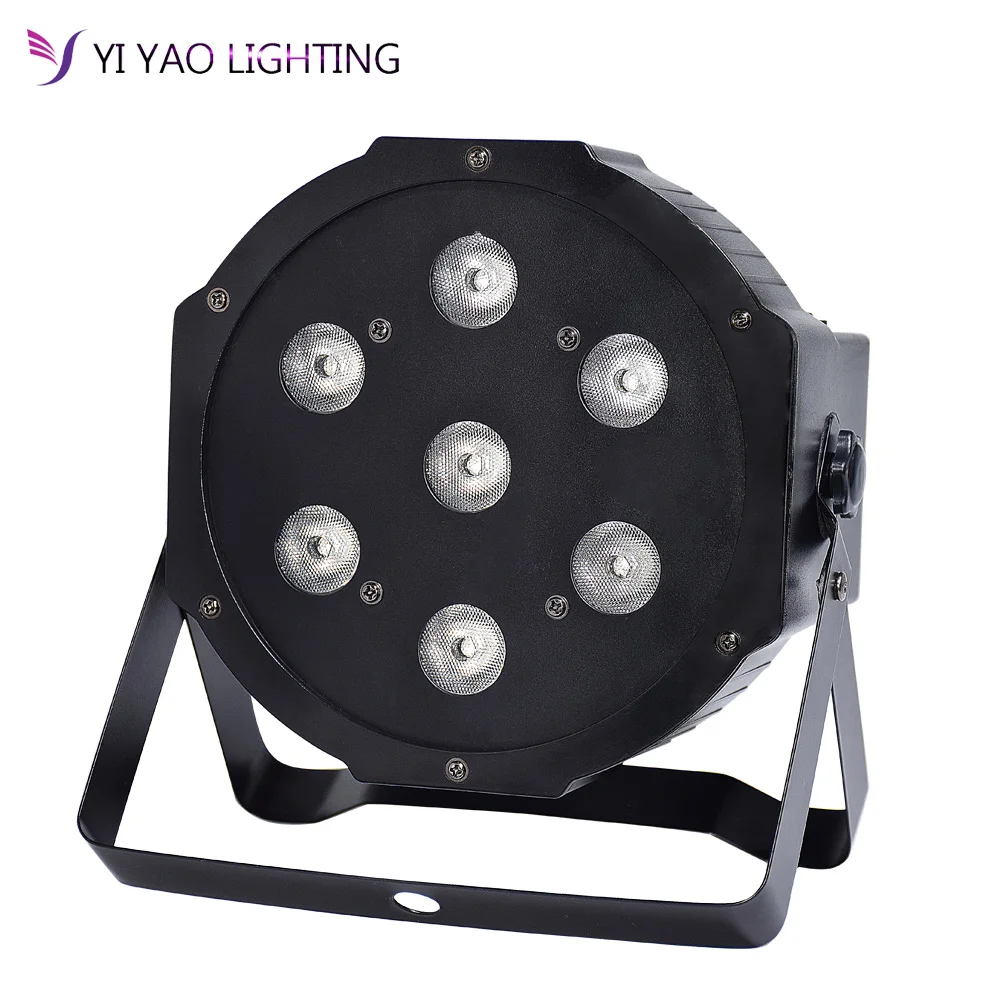 Высококачественный плоский светодиодный прожектор Par 7X12w RGBW DMX512 контроллер DJ