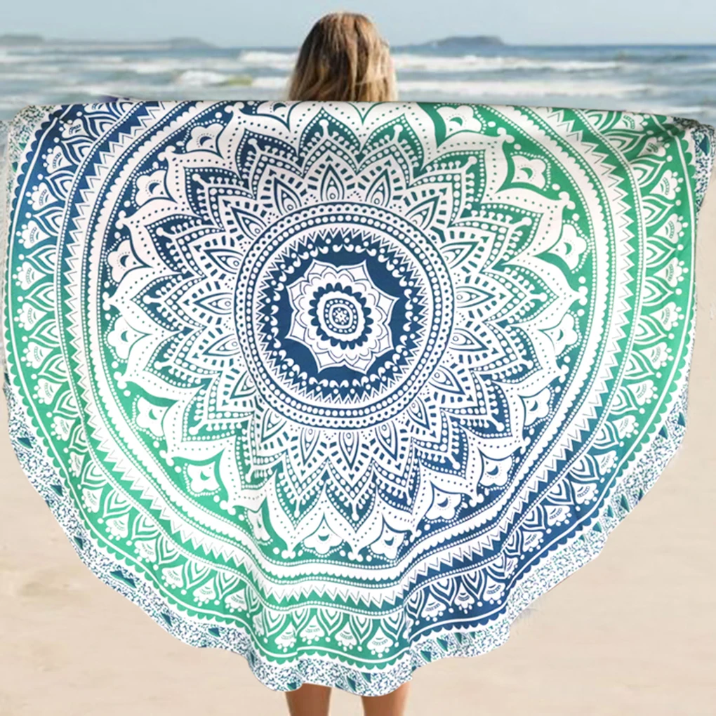 Цветная круглая шифоновая палантин скатерть пляжное полотенце круглый коврик