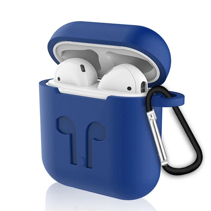 Мягкий силиконовый чехол для Airpods чехол для Air Pods наушники противоударный защитный чехол 8 гарнитура аксессуары - Цвет: Синий