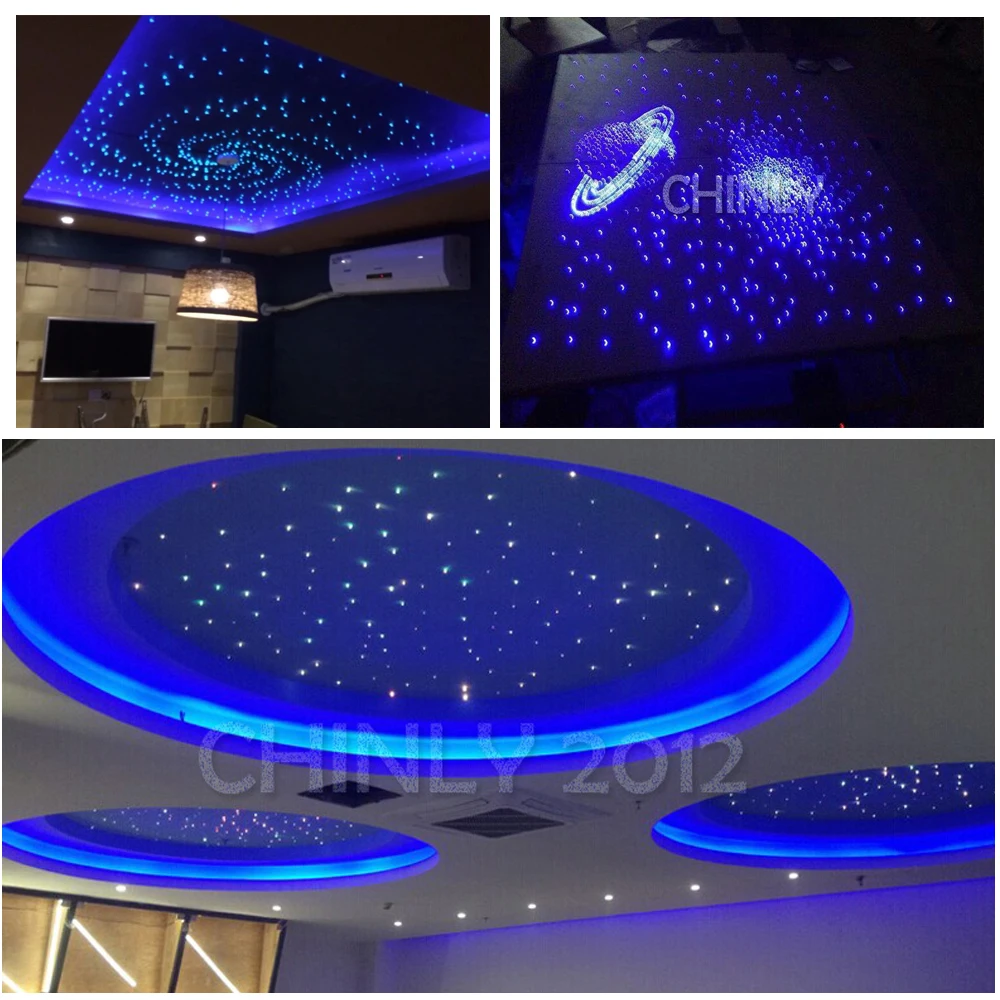 6 Вт светодиодный волоконно-оптический свет RGB звездное небо эффект потолочный комплект с сенсорным пультом дистанционного управления волоконный кабель 2 м 200 шт 0,75 мм+ кристаллы