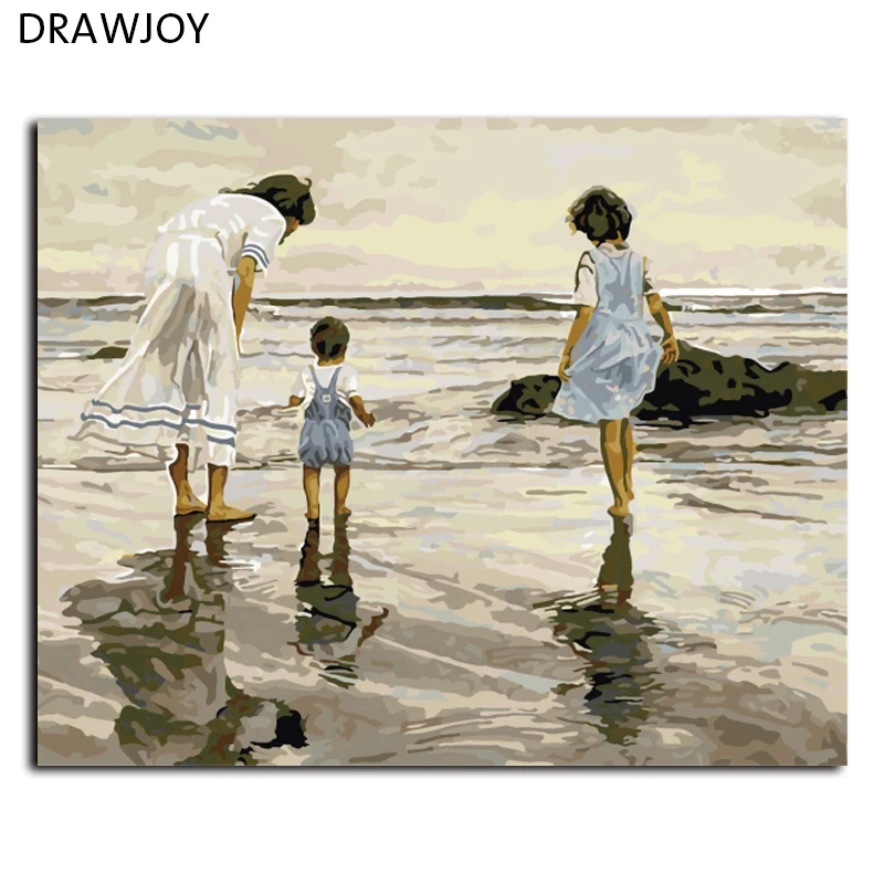 DRAWJOY новая Картина на холсте настенная художественная рамка картины DIY живопись по номерам DIY Digita масляная ручная роспись домашний декор