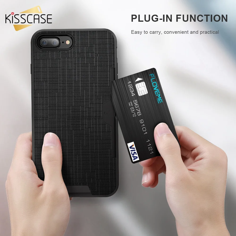 KISSCASE чехол с боковой застежкой для карт iPhone X XS Max XR Роскошный телефона 8 7 6 S Plus 10