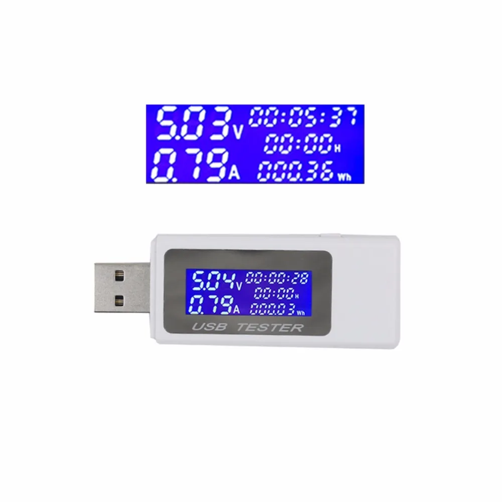 Цифровой вольтметр Амперметр 10 шт./лот 9 в 1 электрическая мощность USB тестер
