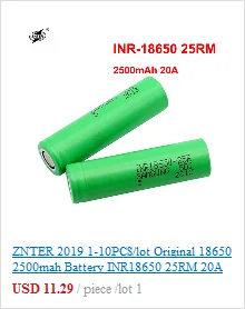 ZNTER 3,7 V INR18650 25RM 35A 18650 батарея для samsung 2500mAh литий-ионная батарея 18650 батарея для игрушечного инструмента Tlashlight