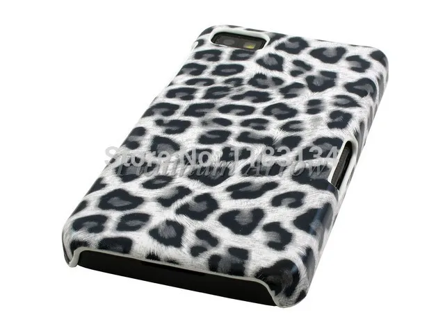Hard Back Cover Case + Screen Protector for BlackBerry Z10 Leopard Grey |