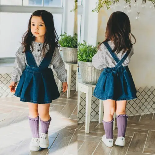 Fashion Toddler Baby Girl Denim Skirt Tutu Overalls Princess Party Children Kids Clothes of Girls | Мать и ребенок