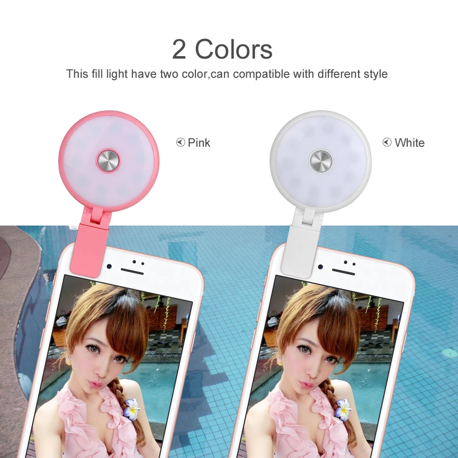 ICONFLANG Универсальный селфи светодиодный индикатор Flash Light Клип камера для телефона