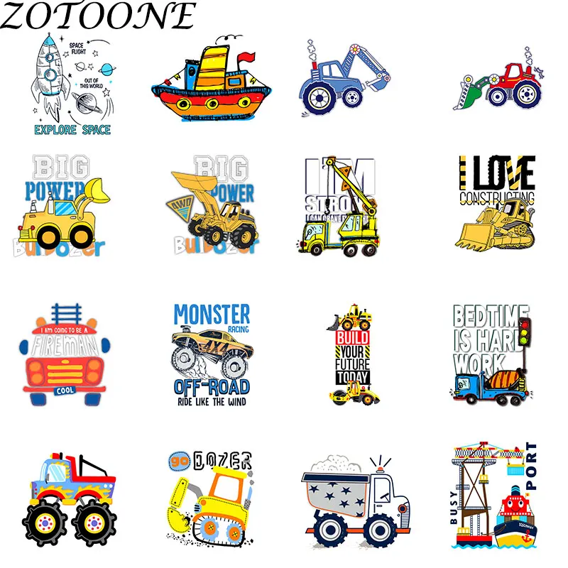 Новинка термонаклейка ZOTOONE на машину и экскаватор одежду для мальчиков нашивки