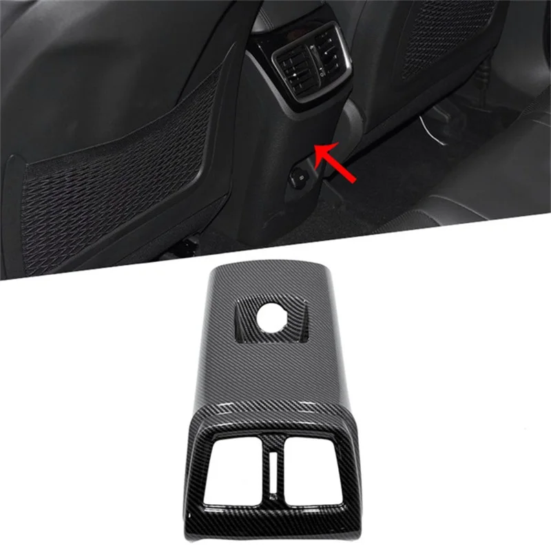 

ABS Carbon Fiber Rear Armrest Air Conditio Outlet Vent Cover Frame Trims For Hyundai Tucson 2015-2019 Car Accessories Car Parts