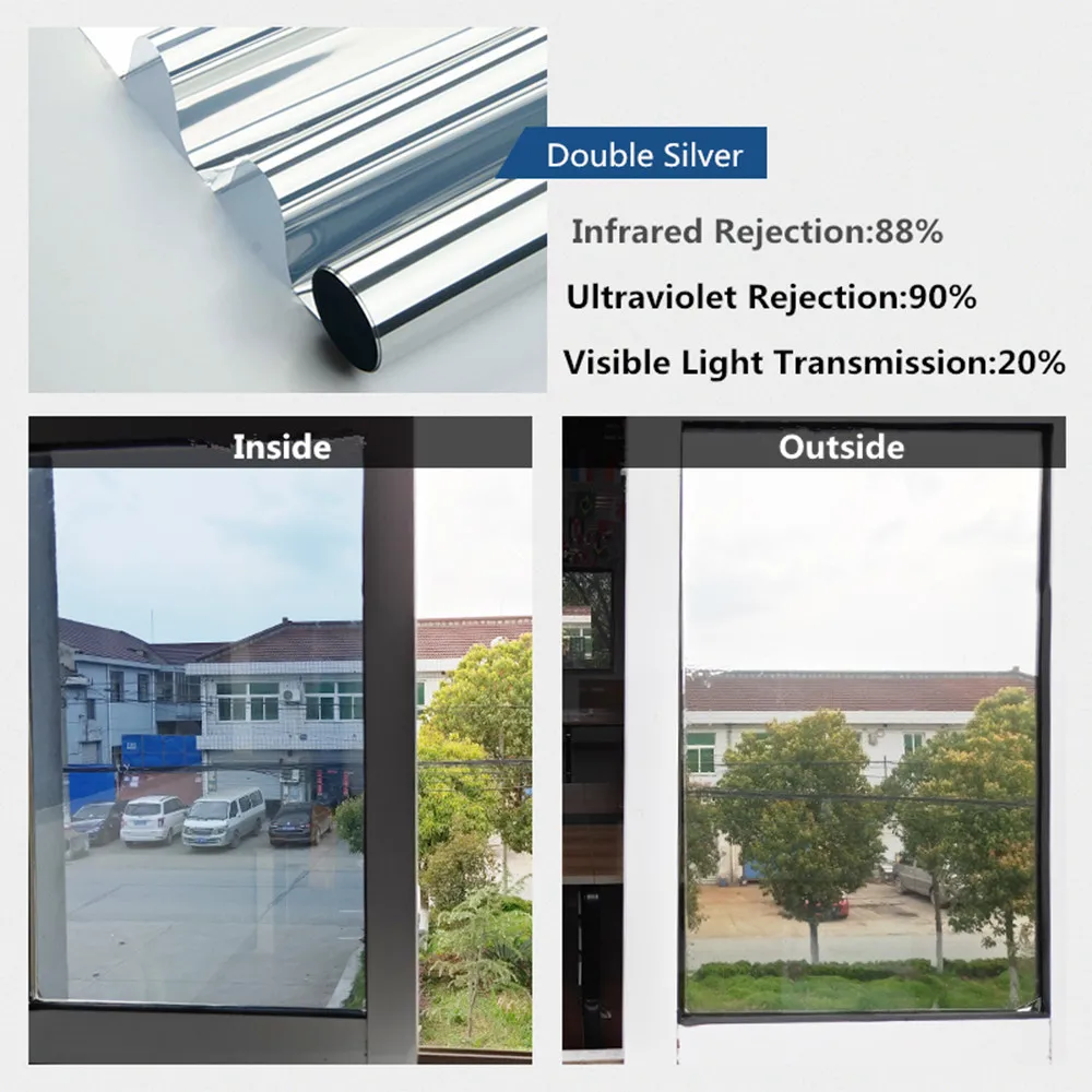 SUNICE наклейка на оконное стекло One Way Vision зеркальная Солнцезащитная пленка VLT20 % 90%