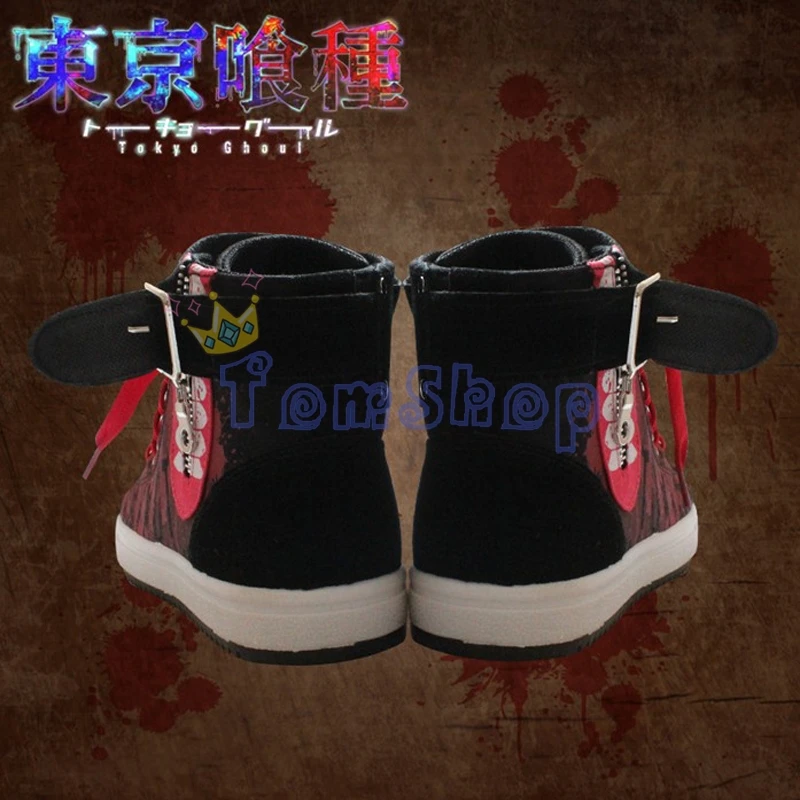 Anime Tokyo Ghoul Kaneki Ken Fashion Canvas Sneakers Men's Casual High Top Cosplay Shoes Free Shipping | Тематическая одежда и