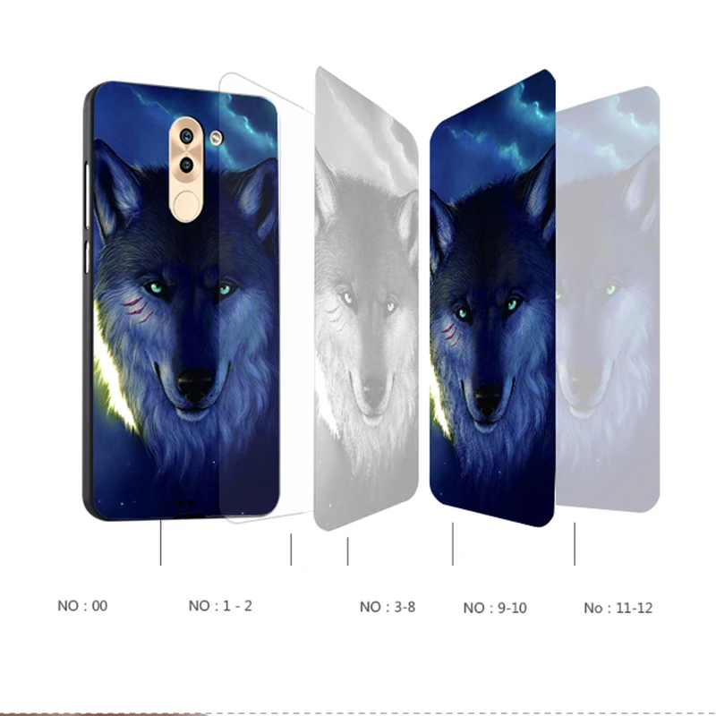 Чехол для Huawei honor 6x Оригинальный чехол чехол-сумка из кожи волка рыбы черепа Fundas