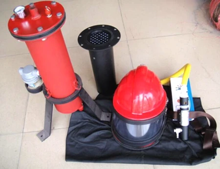 Полный комплект для пескоструйной обработки шлема с воздушным шлангом