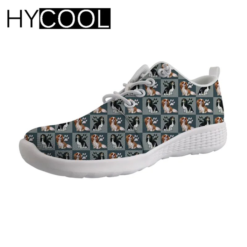 

HYCOOL Aqua Shoes Beach Cavalier King Printed Dogs Female Sneakers for Swimming Summer Water Shoes Lace-up Gym Shoes Lightweight