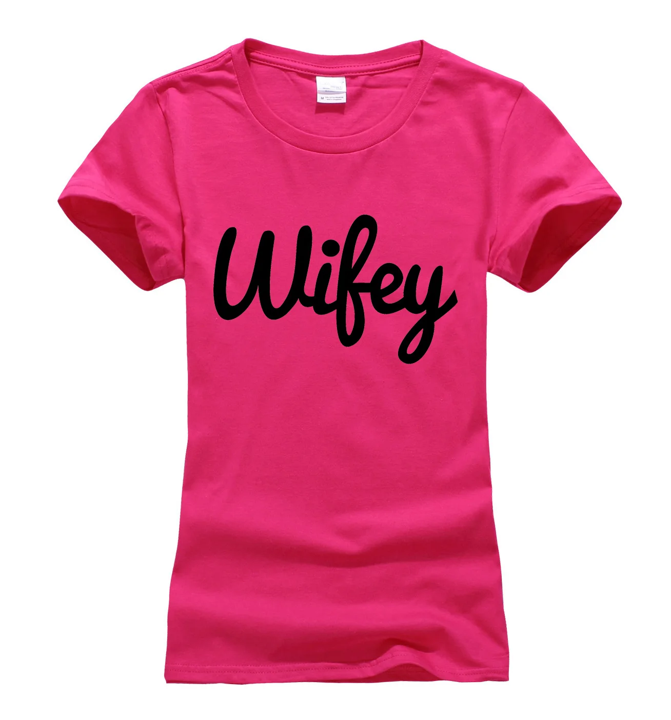 2017 Для женщин футболка Wifey печати хлопок Повседневное уличная рубашка Леди