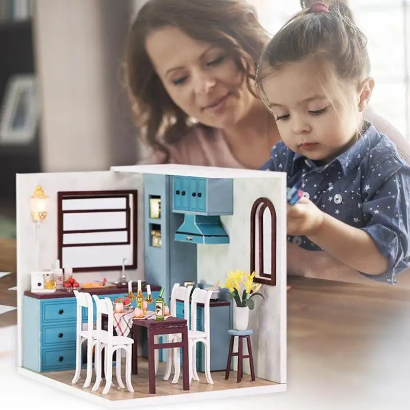 Мини Сборный DIY ручной игрушечный дом 3D модель набор теплый домик детские