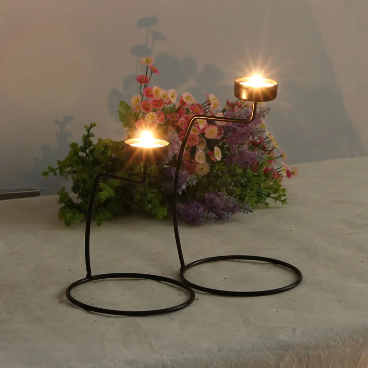 Простой Романтический ужин со свечами железный подсвечник украшения реквизит