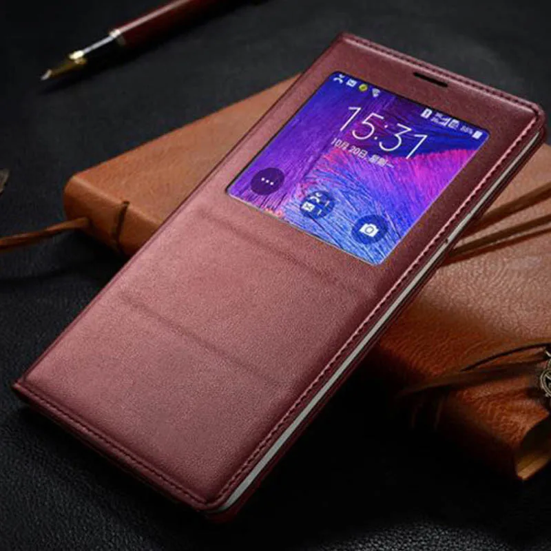Smart View Auto Sleep Функция спина без чип кожаный чехол с откидной крышкой для Samsung Galaxy Note