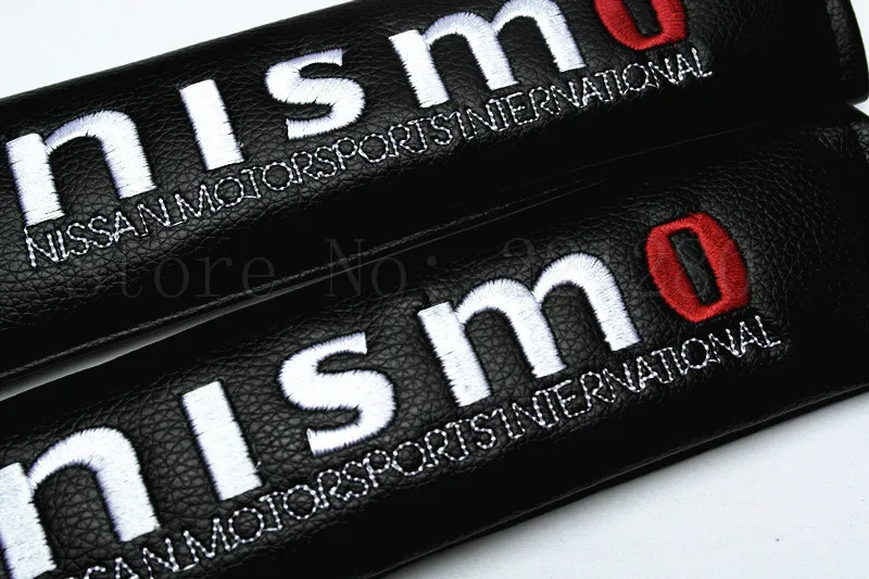 2Pcs Nismo Great Black PU Leather Car Seat Belt Shoulder Pad Cover Cushions | Автомобили и мотоциклы