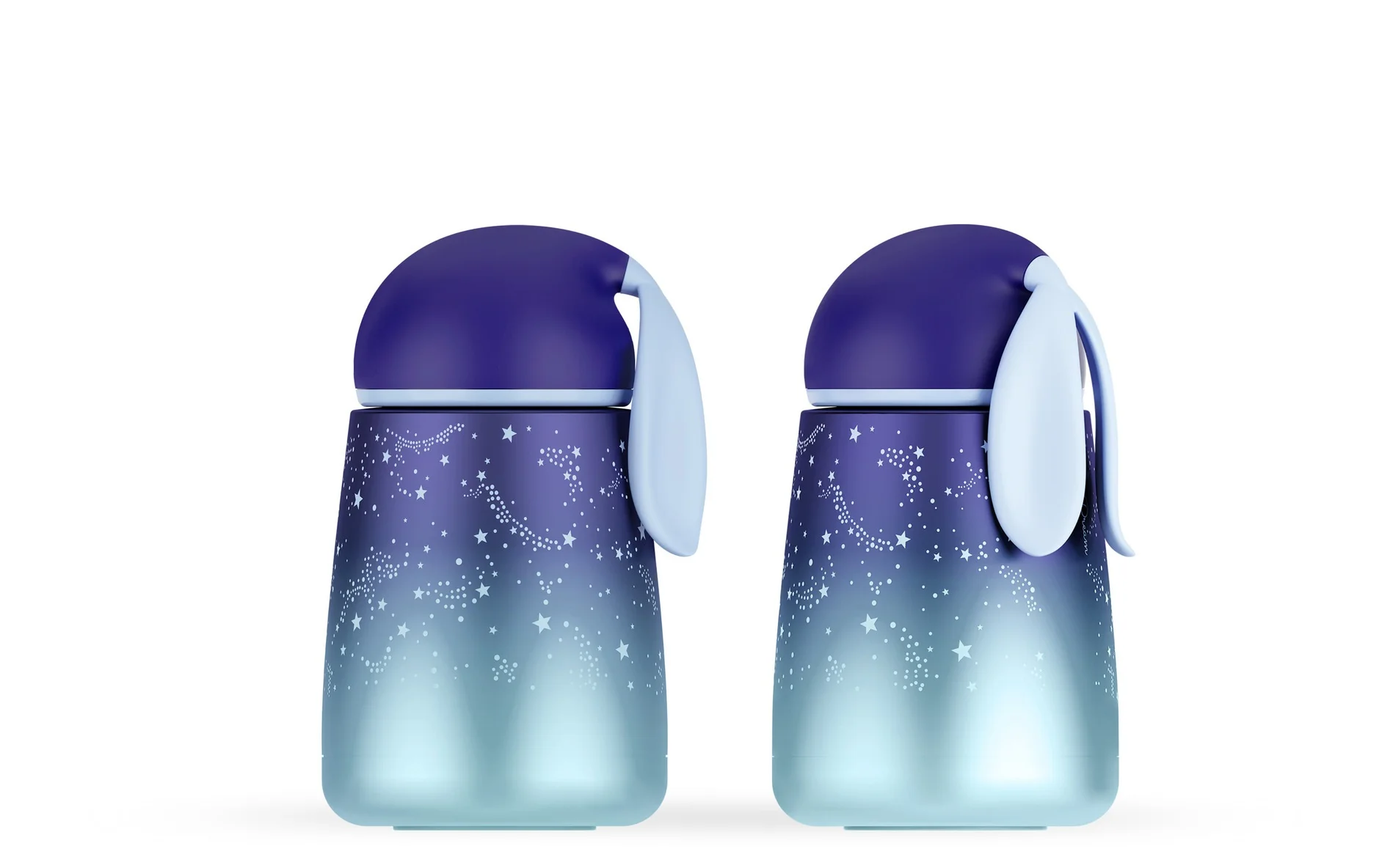 Blue-4 300-400 мл чашка термоса из нержавеющей стали кролик мультфильм портативный термоскоп Подарочный термос бутылка Изолированная чашка женские термосы - Цвет: Blue-4