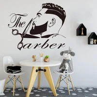 barber shop men beard hairstyle salon wall window decal grooming fashion hairdresser hair cut barber shop wall sticker vinyl