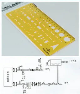 Пластиковая конструкция водопроводной системы 18 см, чертежный шаблон для студентов, водопроводные и дренажные линейки KJ017