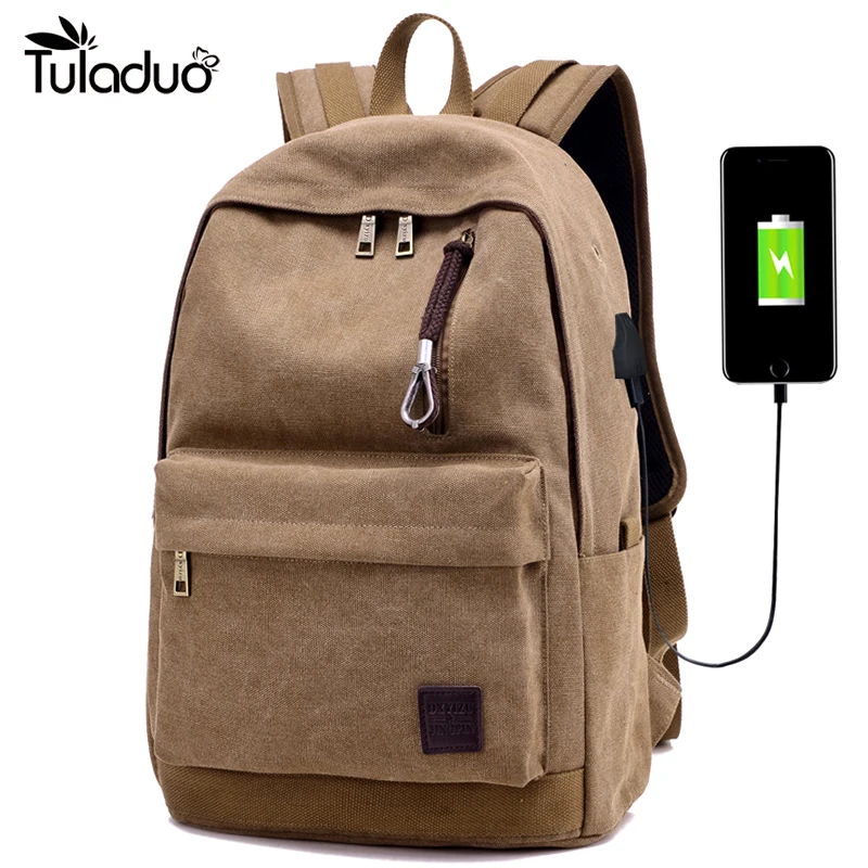 Холщовый Рюкзак Унисекс школьные ранцы для ноутбука 14 дюймов Повседневная