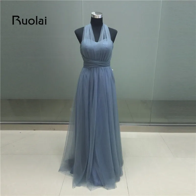 

Real Image 2019 Sweetheart A-Line Ruffles Tulle Maid of Honor Dresses Long Bridesmaid Dresses Wedding Party Dresses BM17