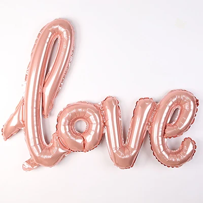 Love Balloon Розовое золото, для невесты, для душа, металлическая фольга, для невесты, для девичника, вечерние, блестящие, свадебные украшения, для девочек, для дня рождения, для вечеринки - Цвет: Love Balloon