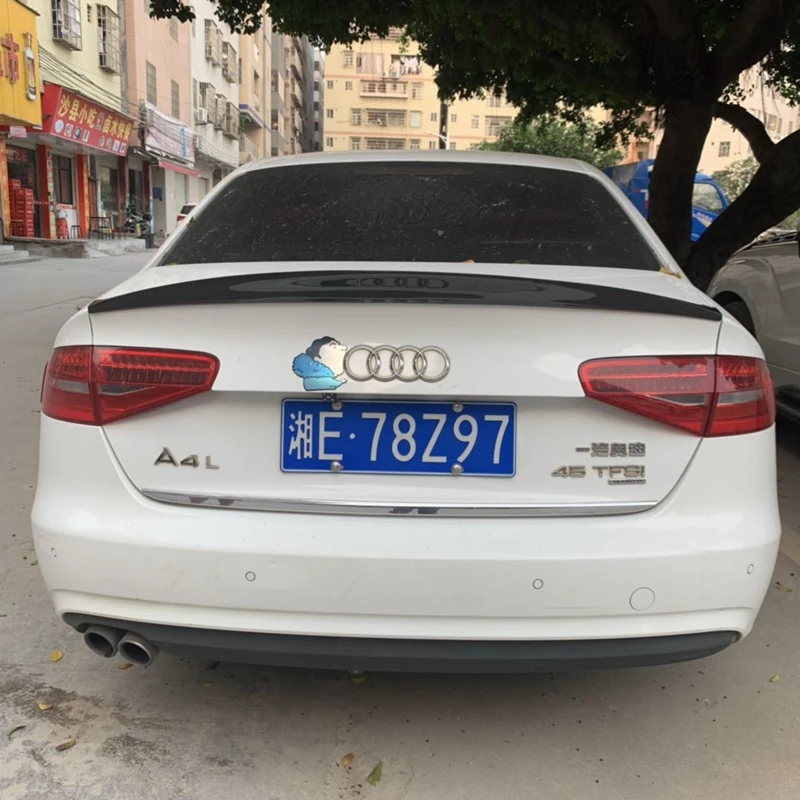 Для Audi S4 A4 B8 B8.5 4 Двери Седан 2009 2012 HK стиль высокое качество карбоновое волокно заднее крыло крыша задний ящик украшенный спойлер