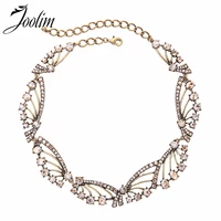 joolim gold silver color crystal flower choker necklace fashion necklace