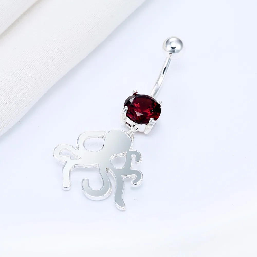 10 шт. AAA кубический циркон гранат Осьминог пупка кольцо для живота камень