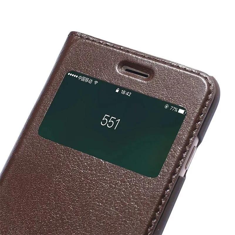 Чехлы для iPhone 7 чехол из натуральной воловьей кожи с окошком откидная сумка|for