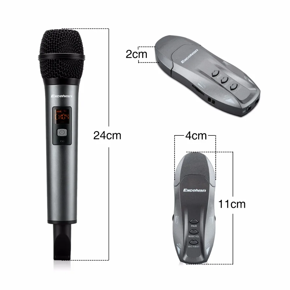 Excelvan K18V профессиональный Bluetooth беспроводной микрофон поддерживается зарядка