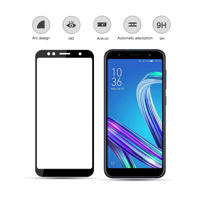 Закаленное стекло 9H с полным покрытием для Asus Zenfone Max Pro M1 ZB601KL ZB602KL 4 ZC520KL 5 Z ZE620KL ZS620KL