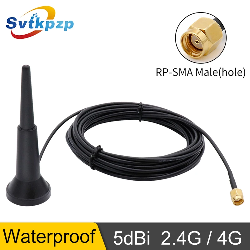 

5dBi High Gain MIMO 4G Antenna WIFI Signal Booster Amplifier Modem Directional Network 2.4ghz Antenna with RP-SMA Male Cable 5M