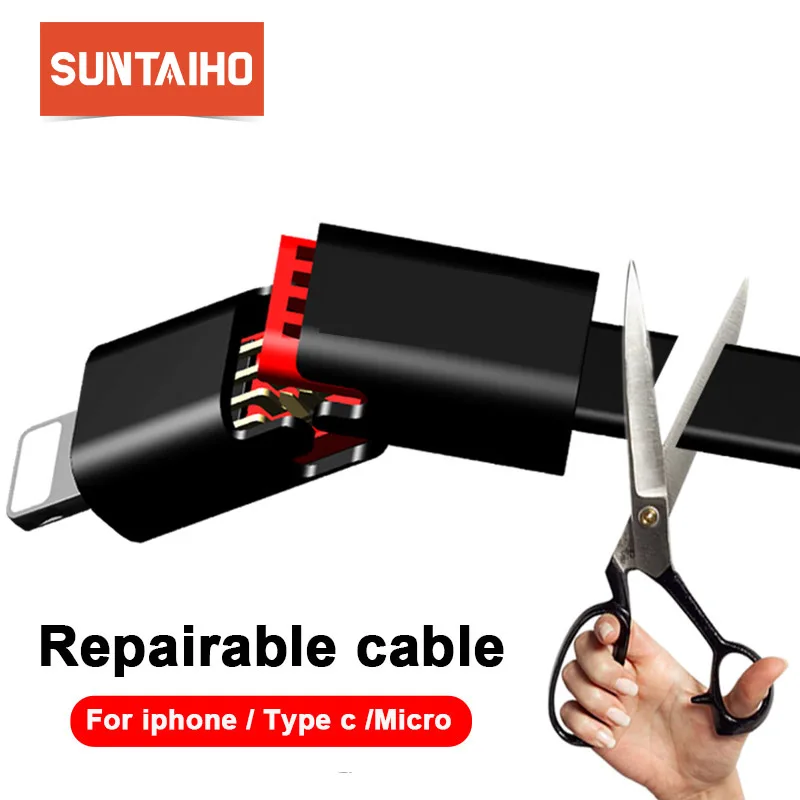 Suntaiho USB кабель для iPhone XR телефон зарядка 7 Plus SE mi cro usb Xiaomi 8/OPPO/One 6 type C|Кабели