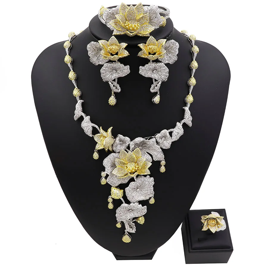 TSROUND кубического циркония комплект ювелирных изделий Дубай Для женщин