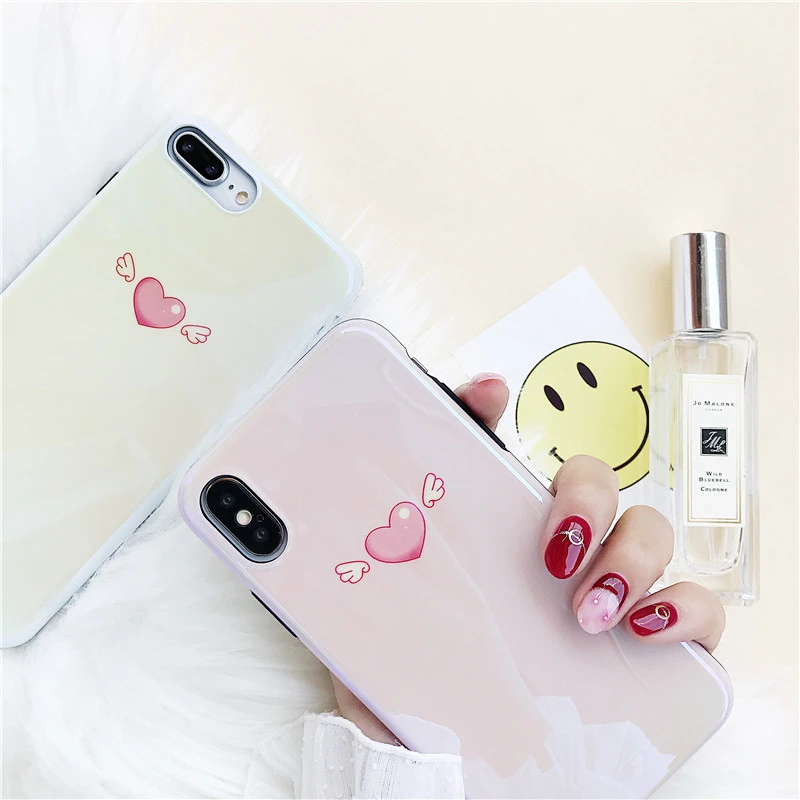 Wmzsucc синий луч света милые сердцу крыло мягкий чехол для телефона iPhone 6 6S 7 8 Plus