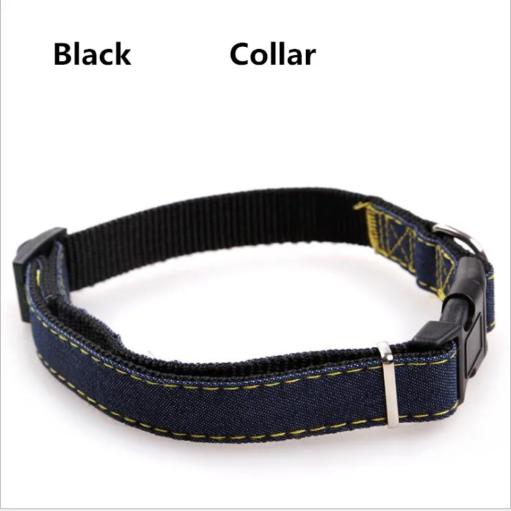 Black Collar Новинка, высокое качество, воротник, стереометрическая веревка, износостойкая, ковбойская, сшитая, Тяговая веревка, нагрудные ремни, воротник, набор, ремни для больших собак - Цвет: Black Collar