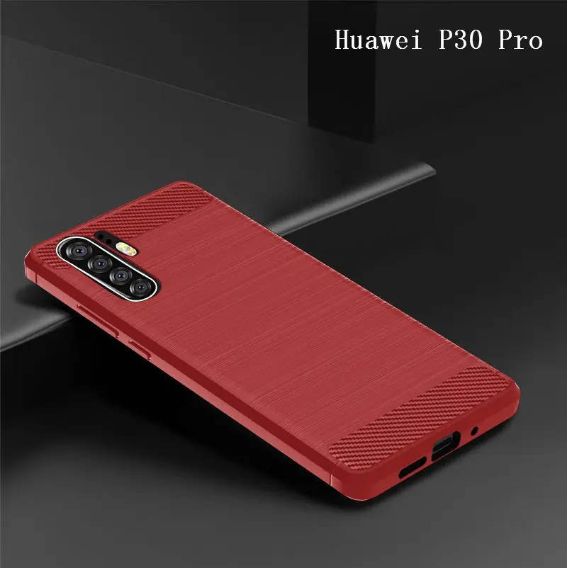 Чехол для Huawei P30 Pro из матового углеродного волокна мягкий силиконовый чехол ТПУ с