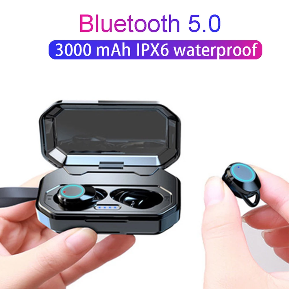 Q6 TWS Bluetooth 5 0 гарнитура с сенсорным управлением IPX7 Водонепроницаемая беспроводная