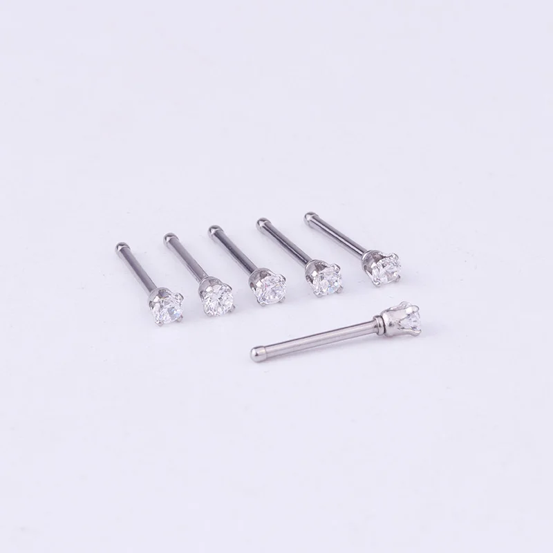 Sellsets 24 шт./лот Новый 2 мм Кристалл Циркон кости носа Стад и кольцо 316L хирургические