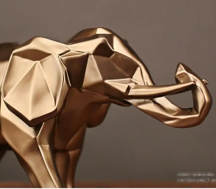 

Gold Modern Geometric Gold Elephant Resin Home Decoration Accessories Crafts Sculpture Statue Jewelry Ornaments