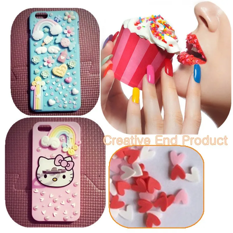 100 г Полимерная глина в форме сердца моделирование еды шоколада посыпать для