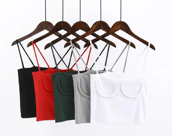 Сексуальный вязаный груди полумесяц Slash шеи майки Для женщин топ на бретельках