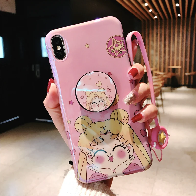 Для iphone XS max XR X Розовый Сейлор Мун мягкий чехол для 11 Pro 8plus 7plus 6SP 7 8 6 6S милый