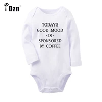 todays good mood is sponsored by coffee design newborn baby boys girls outfits jumpsuit print infant bodysuit clothes sets
