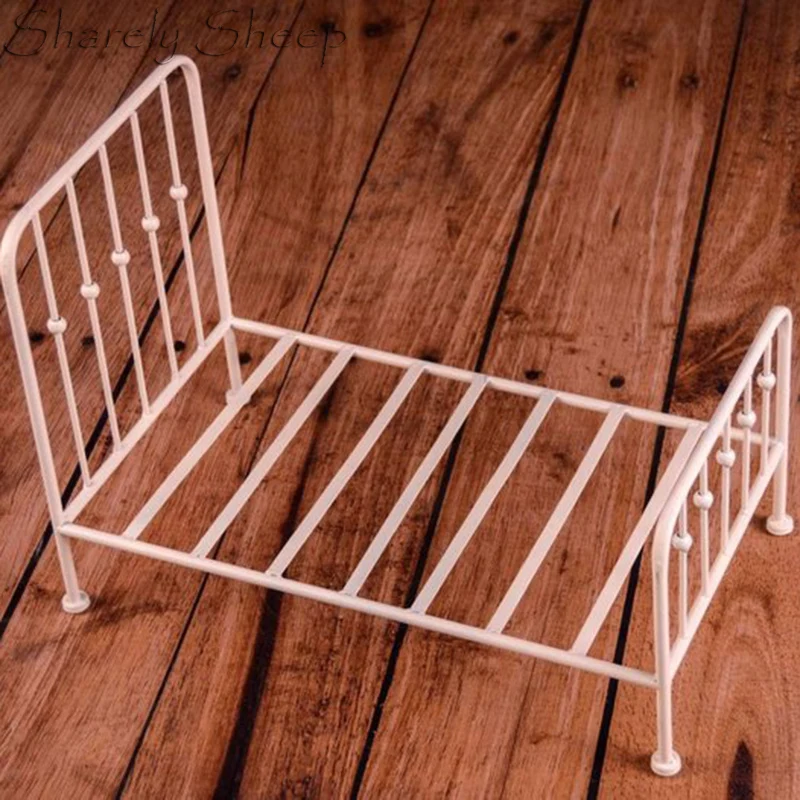 Newborn Photography Prop Vintage Iron White Bed Baby Boy Photo Shoot Studio Posing Rustic Crib Log Infant | Детская одежда и обувь