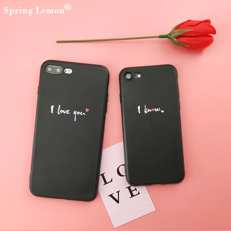 Spring Lemon for iphone 7 Couple I love you know Heart Lovers Cover Case X XS XR MAX 6 6PLUS 8 8PLUS SE 5S 7PLUS |
